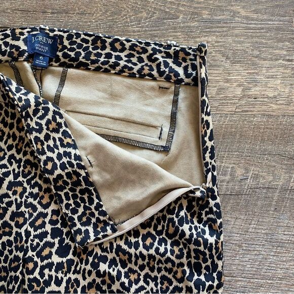 J. Crew Winnie Pants Leopard Print 6 Ankle Length Cotton - Picture 5 of 11